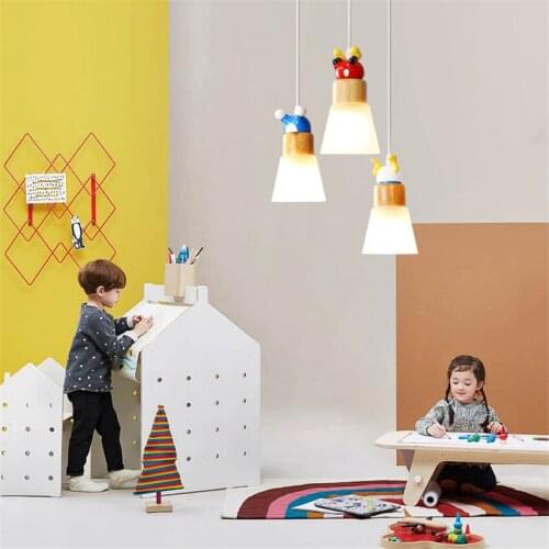Nordic Cartoon Pendant Lights Boy Girl Bedroom Bedside Hanging Lamp Corridor Aisle Cloakroom Restaurant Pendant Lamps Fixture
