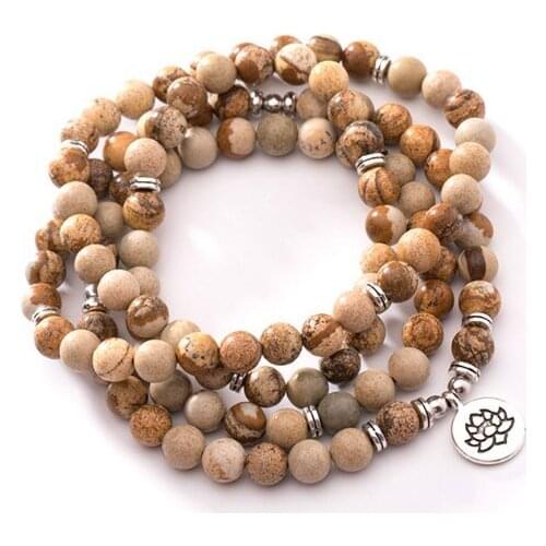 Pink 108 beads 8mm elastic adjustable Lotus life tree Buddha OM eye Chakra Reiki agate Onyx Yoga Bracelet necklace erf23