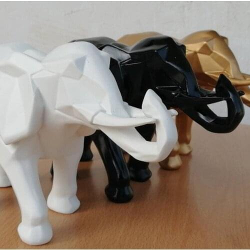 Nordic Simple Resin Geometric Elephant Origami Decoration Abstract Home Animal Sculptured Ornaments Desktop Decoration decor