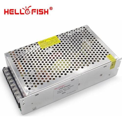 Hello Fish 12V 20A 240W 12V Led Strip Transformer Switching Power Supply