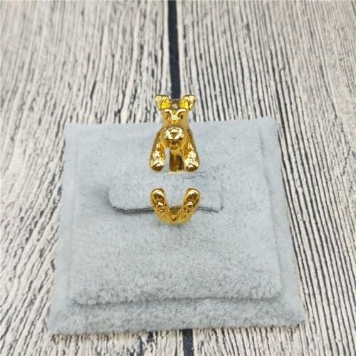 Vintage Animal Schnauzer Adjustable Ring Fashion Women Men Jewelry Couple Promise Rings World of Warcraft