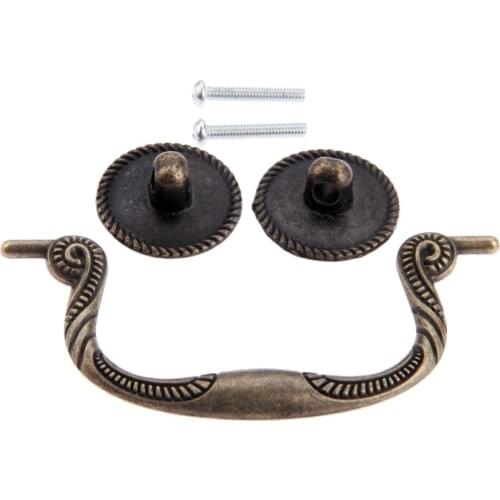 1pc Retro Knob Cupboard Door Kitchen Cabinet Wood Jewelry Box with screws 129*55mm Furniture Hardware