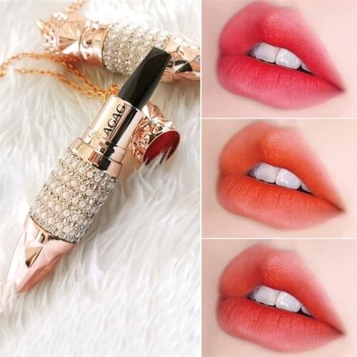 1Pcs Waterproof Diamond Matte Queen Scepter Lipstick 3 In 1 Three Color Long Lasting Lip Stick Moisturizing Lip Makeup