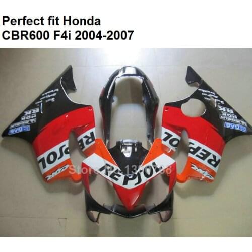 100% fit injection fairings for Honda CBR600 F4i 04 05 06 07 fairing kit CBR600F4i 2004 2005 2006 2007 include tank cover
