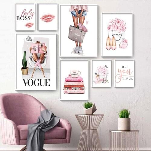 5DDIY Diamond Painting Fashion Wall Art Diamond Embroidery Paris Fashion Girl Simplicity Perfume Lips Pictures Home Decoration