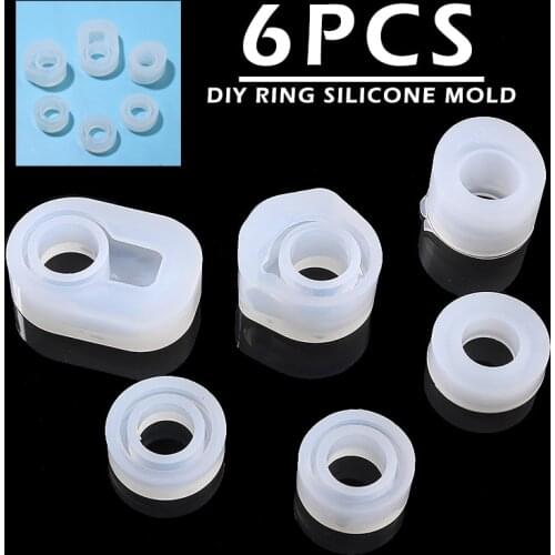 6pcs Different Styles Silicone Handmade Ring Mold For Resin Epoxy Jewelry Making Craft Tool Flexible Mould