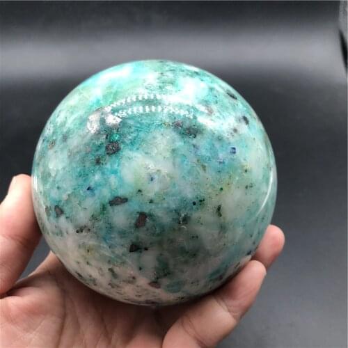 9.6cm Natural Tianshan blue Quartz Crystal Sphere Balls For Gift with stand