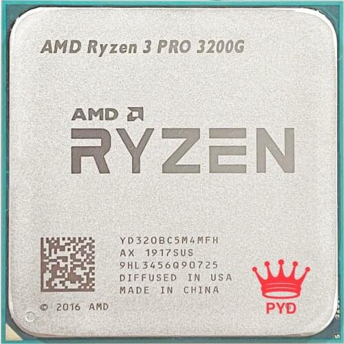 AMD Ryzen 3 PRO 3200G R3 PRO 3200G R3 3200G 3.6 GHz Quad-Core Quad-Thread 65W CPU Processor L3=4M Socket AM4