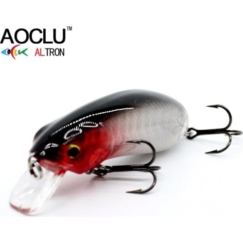 AOCLU NEW lures wobbler 5.5cm 10g Hard Bait Minnow Crank fishing lure saltwater Bass Fresh VMC hooks 6 colors LURE tackle