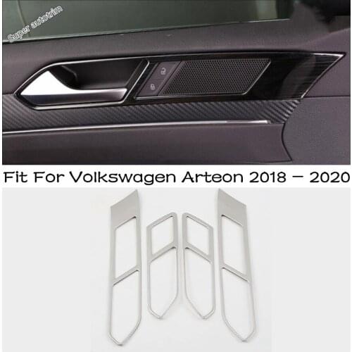 Auto Inner Door Handle Cover Bezel Garnish Trim Inside Frame Bowl Catch Stainless Steel Fit For Volkswagen Arteon 2018 - 2020