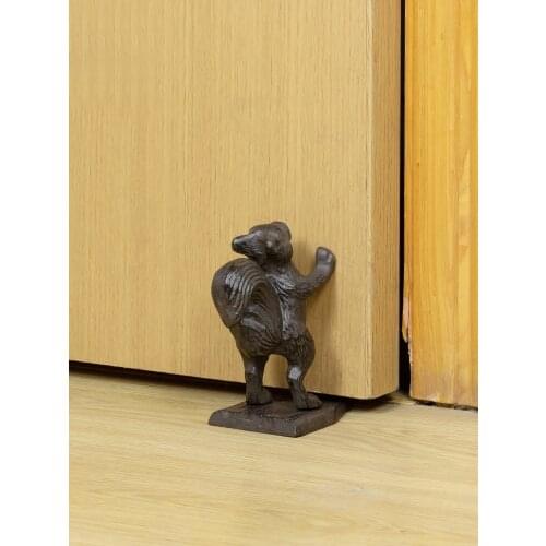 Black Standing Squirrel Cast Iron Door Stop European Vintage Handmade Metal Squirrel Animal Sculpture Solid Squirrel Figurines