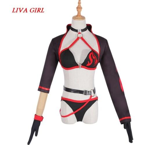 Fate/Grand Order FGO Black Alter Jeanne d'Arc Cosplay Costume Joan of Arc Swimsuits Summer Girl Swimwear Bikini Halloween Party