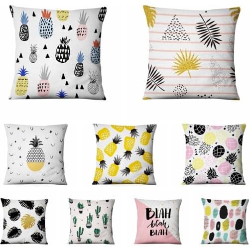 Ins Fresh Cartoon Illustration Printing Pillowcase British Art Linen Cushion Decorative Pillows Home Decor Sofa Throw Pillow