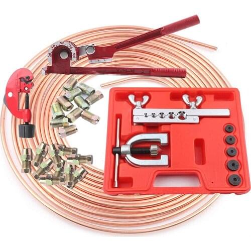 Car Brake Pipes Kit Durable Portable Brake Pipe Repair Kit Brake Pipe + Pipe Cutting Machine +12* Joint + Pipe For Car Accessory