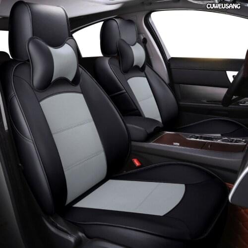 CUWEUSANG Custom Leather car seat covers For Hyundai Sonata Elantra Tucson i30 IX35 IX25 MISTRA Verna SantaFe ENCINO seat cars