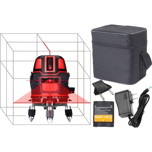 Laser Level 360 Degrees Rotary 5 Laser Line 6 Points Vertical & Horizontal 3D Laser Level Leveling With Outdoor Mode