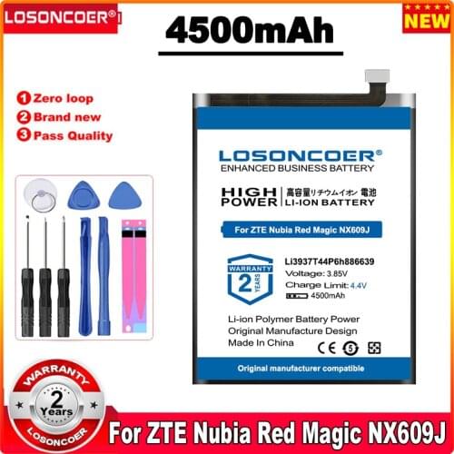 LOSONCOER Li3937T44P6h886639 4500mAh Battery For ZTE Nubia Red Magic / Red Magic Mars / Red Devil / NX609J Mobile Phone Battery