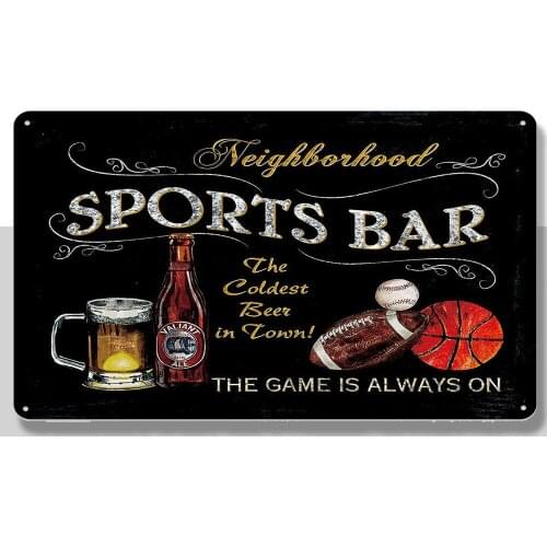 Metal Tin Sign sports bar the game is on Pub Home Vintage Retro Poster Cafe