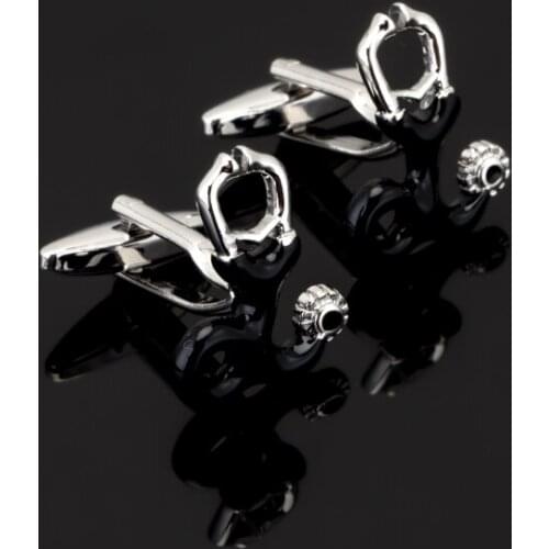 Simple style of high quality sblack doctors stethoscope Cufflinks fashion brand mens shirts Cufflinks laser metal