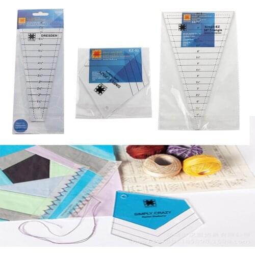 Quilting Ruler Set, 3pcs/Set Quilting Tools Portable Sewing DIY Acrylic Patchwork cutter ruler Template Multifunction tools