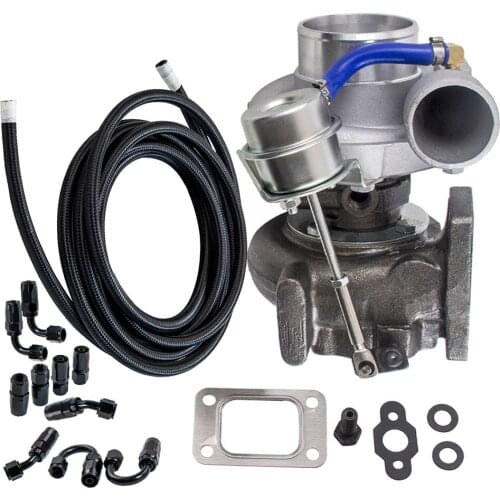 New GT2871 GT2860 GT25 GT28 T25 T28 for SR20 CA18DET Turbo + Braided Oil Fuel Line