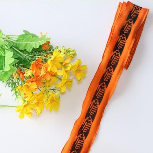 4cm 5yards orange stripe decorated herringbone braid