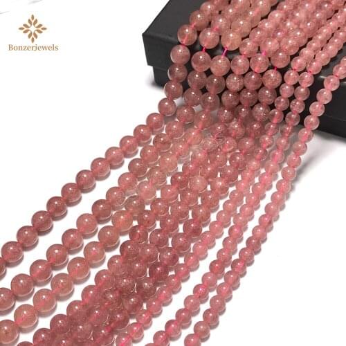 Wholesale Natural Red Strawberry Quartzs Round Spacer Loose Stone Beads For Jewelry Making DIY Bracelet Necklace 6/8/10mm 15