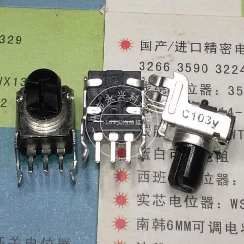 Original new 100% rotary volume potentiometer R09 Type C10K C103Y single half shaft 7mm (SWITCH)