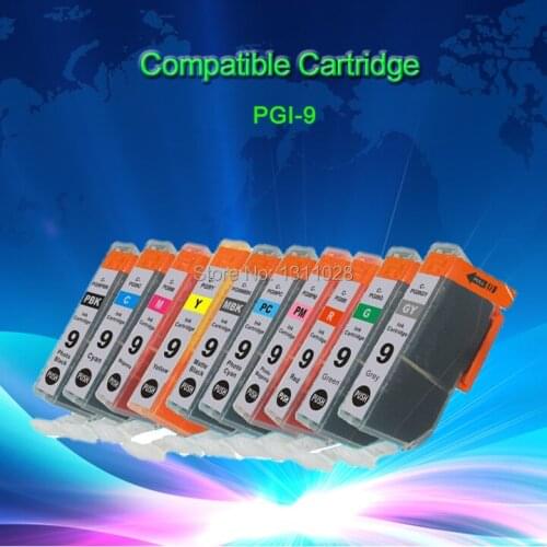 PGI-9PBK 9MBK 9C M Y R G PC PM GY compatible inkjet cartridge with chip for MX7600 iX7000 IX7000 RFB Pro 9500 Pro9500 Mark II