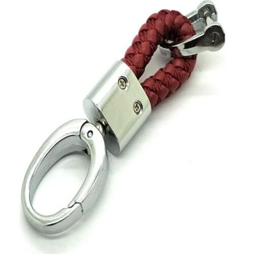 Braided Leather Fabric Rope Car Keychain Keyring Waist Hanging Braided Solid Car Keyring Holder
