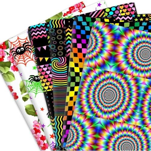 Rainbow Swirls Spider 50*145cm 100% Pure Or Polyester Cotton Material Patchwork Sewing Quilting Fabrics Needlework DIY Cloth