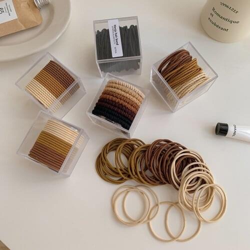 10/24/50pc/set Simplicity Women Girls Colors Scrunchies Elastic Hair Band Lady Lovely Solid Rubber Bands Female Hair Accessories