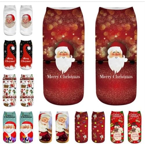 Christmas Socks Cotton Winter Cute Deer Santa Claus Snowman Cartoon Printing Christmas Decoration Socks New Year 2022 Xmas Gifts
