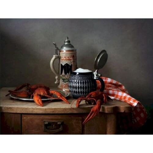 RUOPOTY Frame DIY Painting By Numbers Crayfish Home Decor Wall Painting Coloring Paint On Canvas Unique Gift For Wall Art Pictur