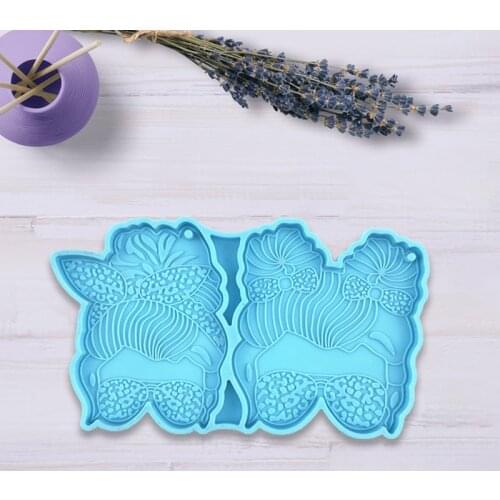 DIY 5477 Glasses Girl Keychain Silicone Epoxy Mold DIY Keychain Pendant Jewelry Crafting Mould for Valentine Love Gift