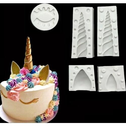 Unicorns Horn/Ear/Eye Silicone Mold Fondant Cake Decorating Tools Candy Chocolate Gumpaste Mold