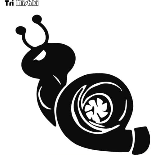 Tri Mishki 11.5x20cm snail turbo funny car sticker auto Windscreen Vinyl Decals Accessories Car Sticker HZX534