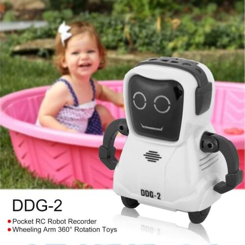 Intelligent DDG-2 DDG-3 Mini Pocket Voice Recording RC Robot Smart Recorder Freely Wheeling 360 Rotation Arm Toys for Kids Gift