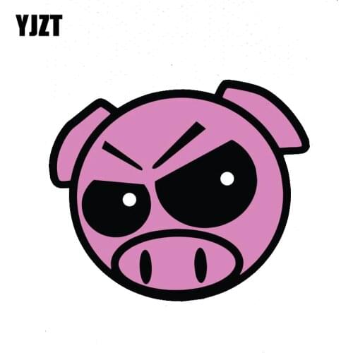 YJZT 13.4CM*11.3CM Interesting EVIL RALLY PIG Car Sticker Car Accessories JDM Decal 6-2263