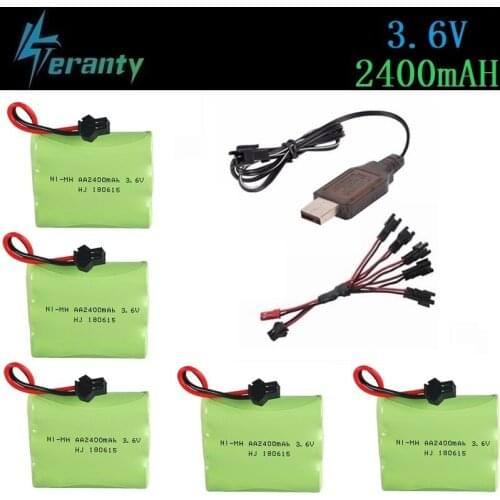 3.6v 2400mAh Battery + Charger For RC Cars Robots Tanks Train Gun Boats Aa NiMH Battery 700mah 3.6v Rechargeable Battery Pack