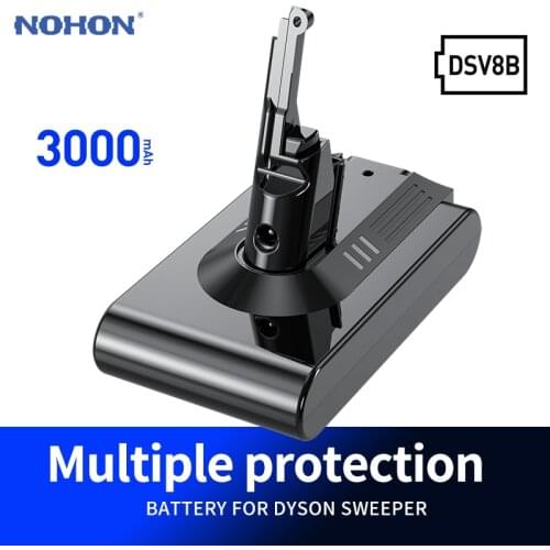 NOHON Vacuum Cleaner Battery For Dyson V8 Li-ion 3000mAh High Capacity Replacement Bateria 21.6V V8 Fluffy Animal SV10 Series