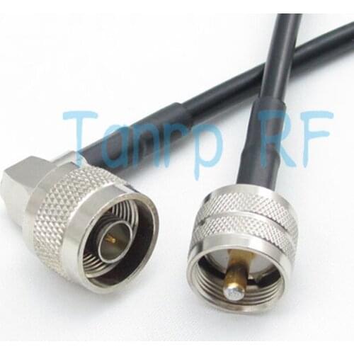 Free shipping! 200CM RF Pigtail coaxial jumper cable 6FEET 2M RG58 extension cable UHF male to N male plug right angle