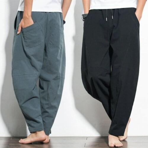 Lines Oversized Baggy Pants Men Women Spring Summer Large Size Casual Trousers Man Solid Bloomers Fashion 2021 Black