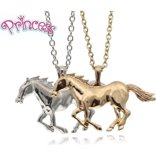 2019 Top Quality New Fashion Men/Women Jewewlry Gold/ Tone Jewelry Horse Pendant 27" Necklace EA62 Free Shipping