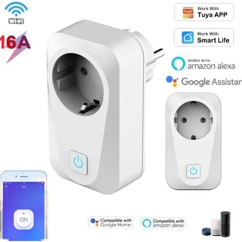 EU/U.S. Plug Smart Plug Mini Socket Extender Household Tuya Wifi Smart Fireproof Socket is compatible with alex Google Home