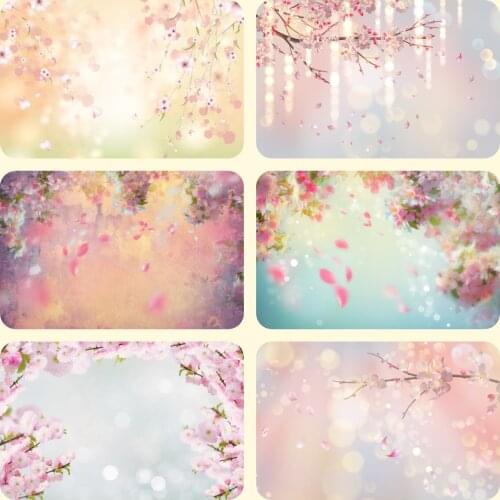 LEVOO Photography Background Pink Spring Flowers Bokeh Glitter Dots Newborn Portrait Backdrop Photography Photo Studio Photozone