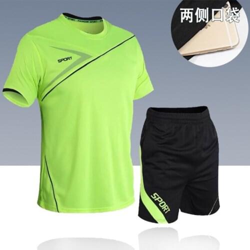 Football Jerseys for Men Soccer Jersey Tracksuit Short Sleeve Football Training Suit Summer T Shirt + Shorts Sports 2 Piece Set
