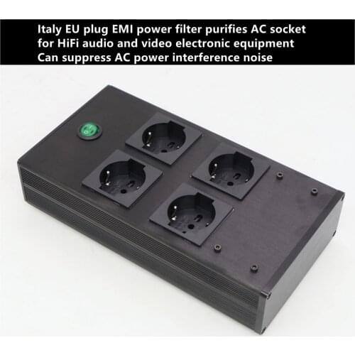 Italy EU plug EMI power filter purifies AC socket for HiFi audio and video DAC TV amplifier electronic equipment
