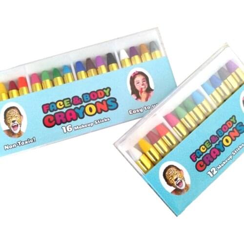 Face Paint Crayons Body Painting Pastel Pen 16 Colors Stick For Children Halloween Party Makeup Clown Ghost Devil For Child Gift
