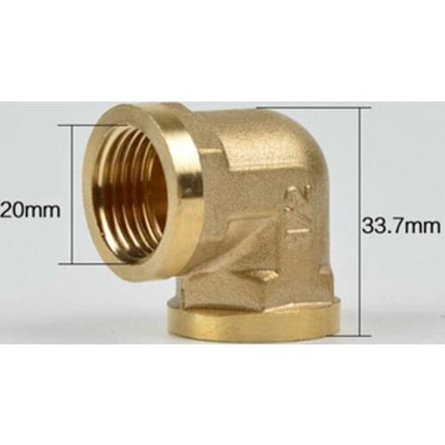 DN15 1/2" BSP Female Elbow Brass Pipe Fitting Connector Plumbing Adapter Lenth 33.7mm